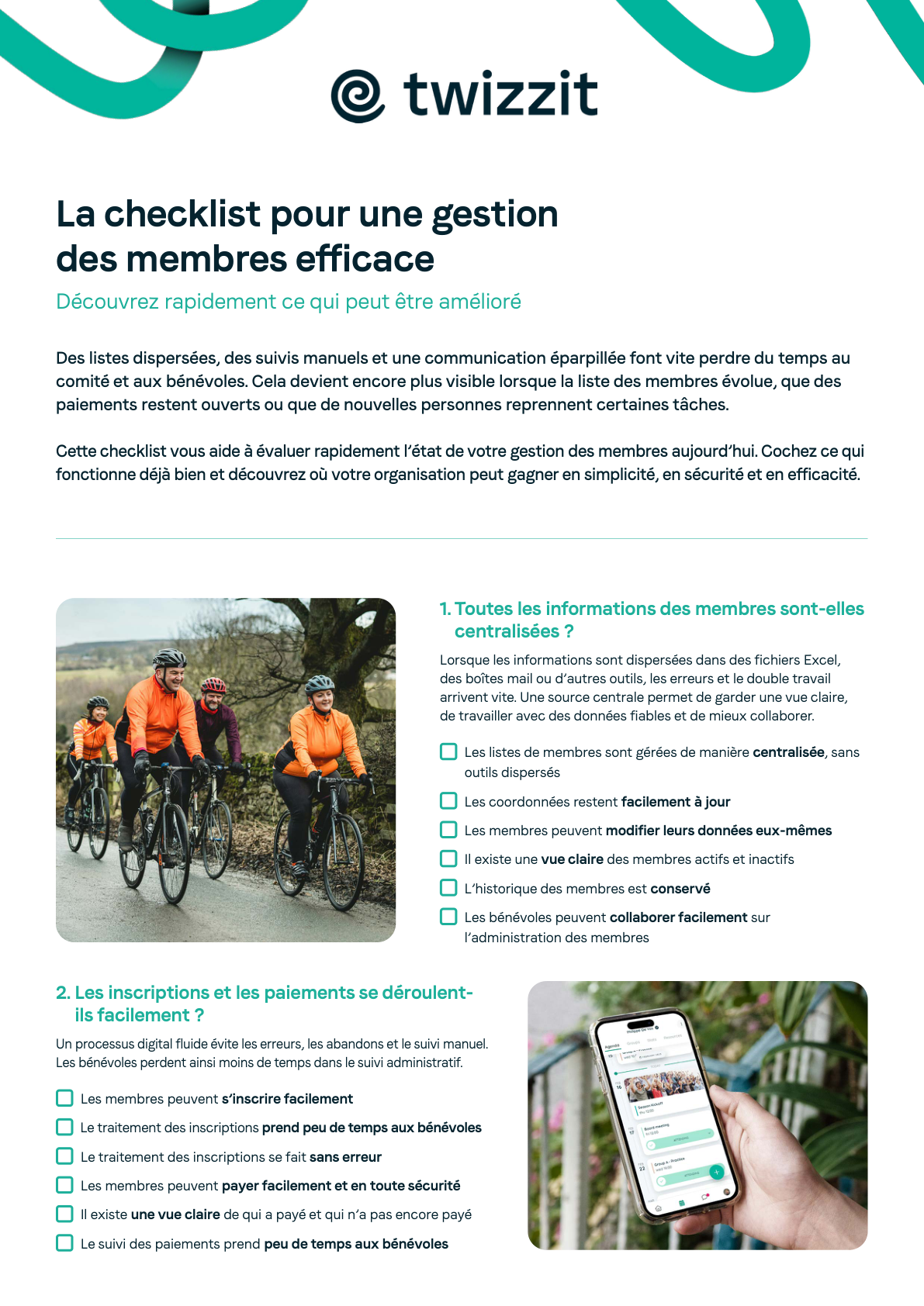 Aperçu checklist gestion des membres